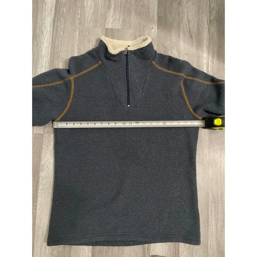 Kuhl Mens Alpaca Fleece 1/4 Zip Pullover Size M Navy Sherpa Collar